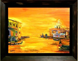 Elliot Fallas! &quot;Venice Gold&quot; Framed Original Oil Painting/Canvas/Hand Signed/COA - £368.53 GBP