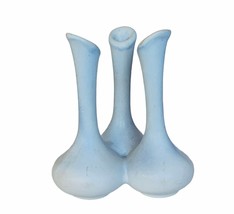 Van Briggle pottery Signed vtg figurine decor Colorado White Tri Throat Vase mat - £174.99 GBP