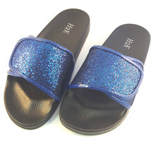 H2K ANNA Glitter Royal Blue Fashion Slides Flip Flops Sandals Bling Glittering  - £21.96 GBP