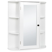 Modern Bathroom Cabinet Single Door Wall Mount Medicine Cabinet With Mirror - £64.97 GBP