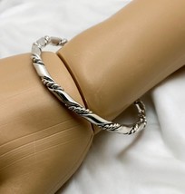 Silver Tone Twisted Rope Bangle Bracelet - $12.89