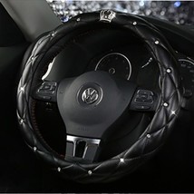 Woman Steering Wheel Cover 38cm  PU Leather Car Steering Wheel Covers Blingbling - £88.85 GBP