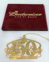 Anheuser Busch Gold Tone Christmas Ornament 150th Anniversary 1852-2002 - £19.57 GBP