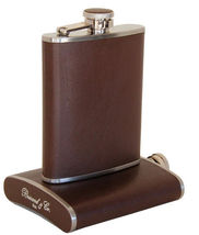 Brizard  Flask 8 oz. Sunrise Coffee  Leather  Made in USA NIB - $148.50