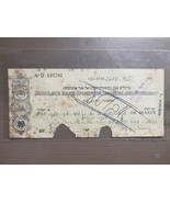 Antiguo Vintage Palestine Barclays Bank Dominion Cheque Pago 1942 - $48.58 CAD