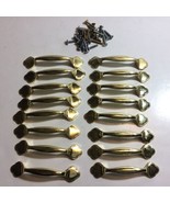 Set of 16 Vintage Brass Gold Tone Cabinet Door Hardware Drawer Pull Lot - €10,63 EUR