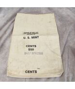 Bank Bag US Mint Coins Money Cents $50 Canvas Cloth Empty  April 12, 1988 - $273.54 MXN