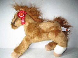 Wells Fargo Legendary Pony Horse Plush Mack Brown Red Ribbon 160 Years 13&quot; - £9.10 GBP