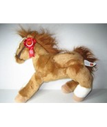 Wells Fargo Legendary Pony Horse Plush Mack Brown Red Ribbon 160 Years 13&quot; - £8.96 GBP