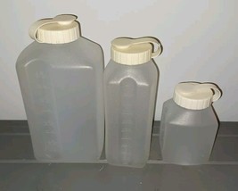 SET/3 Vtg RUBBERMAID 2Qt, 1QT &amp; 1 Pint SERVIN&#39; SAVER Drink Bottle w/FLIP... - $34.99