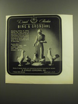1949 Bing &amp; Grondahl Poultry Girl, Rooster, Hen and Chicken Advertisement - £14.78 GBP