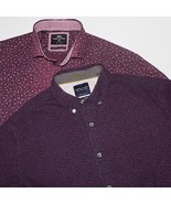 LOT OF 2 MEN&#39;S Sz L / LARGE SLIM FIT SHIRTS ~ DENIM &amp; FLOWER / BELTRAN ~... - $25.13 CAD