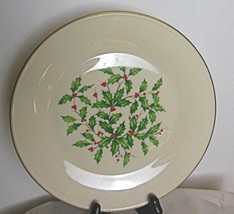 Lenox Holiday Presidential Special Dinner Plate 10.75&quot; Large Decal Holly - $38.61