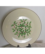 Lenox Holiday Presidential Special Dinner Plate 10.75&quot; Large Decal Holly - £30.41 GBP