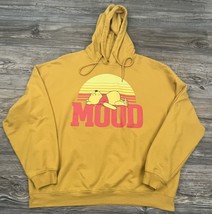 Winnie The Pooh Hoodie Women&#39;s 1X Mustard Yellow &quot;MOOD&quot; Graphic Print - £11.73 GBP