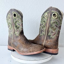 NEW Capitan CHEYENNE Mens Cowboy Boots 13D Western Square Toe Brown Leat... - $247.50