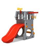 5 in 1 Toddler Climber Slide Playset with Basketball Hoop and Telescope ... - $214.99
