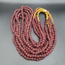 Antique Old African Red Glass Antique Beads Strand 6 Mm - £19.33 GBP