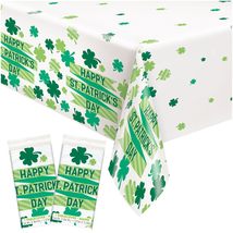 HOME &amp; HOOPLA St. Patrick&#39;s Day Lucky Clover Green Shamrock Plastic Table Cover, - £7.02 GBP