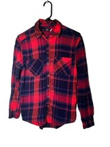 Bdg Urban Outfitters Womens Size Xs Red Flannel Shirt Top Button Front - £10.99 GBP