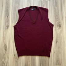 Vintage Robert Bruce Maroon V-Neck Knit Sweater Vest Size XL Golf Made i... - $457.31 MXN