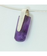 Amethyst Pendant Hexagon Gemstone Cut Crystal Handmade Silver Unisex Des... - £31.95 GBP