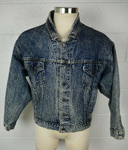 Vintage 80s Levis Denim Jean Acid Distressed Trucker Jacket USA 75068 0227 M - $39.60