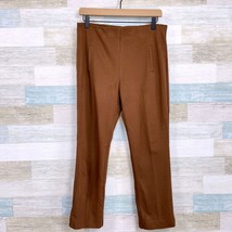 Chicos Juliet Ponte Pull On Pants Brown High Rise Slim Straight Work Womens 0 S - £31.60 GBP
