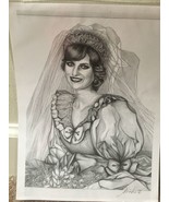 Princess Diana of Wales Black White Pencil Drawing Portrait Sketch Art Photo - $44,051.04