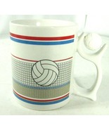 SPINNERS Talus corp Red White Blue VOLLEYBALL with Ball Handle MUG Cup  - $5.46 CAD