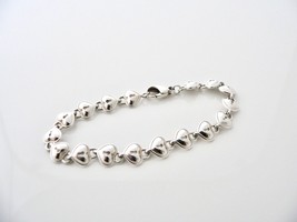 Tiffany &amp; Co Heart Key Hole Links Bracelet Bangle Chain Silver Love Gift 7 In  - £355.25 GBP