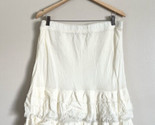 Soft Surroundings Petite Large Cream Gauzy Tiered Lined Skirt - $50.53