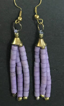 Heishi Beads Purple Handmade Earrings - £10.39 GBP