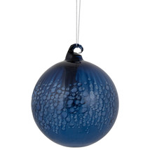 New 4.75&quot; Blue Clear Glass Christmas Ball Ornament - $28.99