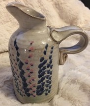 2002 Hand Thrown Clay Art Pottery Pitcher Creamer Budvase Glazed Design ... - £11.97 GBP