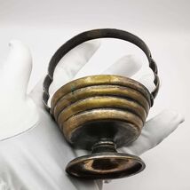 Germany 50's Vintage Fine Basket,Handmade,Bronze,Print 105g - $44.00