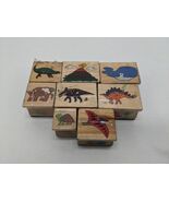 Lot Of (8) Wooden Dinosaur And Animal Children Toy Stamps - $152.62 MXN