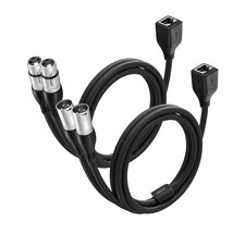 Ebxya Dmx Xlr 3 Pin Y Splitter To Rj45 Cable - Rj45 To Dual Xlr Male And... - £25.09 GBP