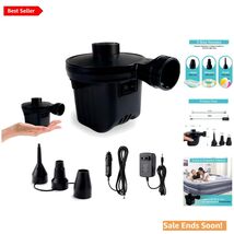 User-Friendly Electric Pump for Air Mattresses – 3 Nozzle Adapter Included - $21.73