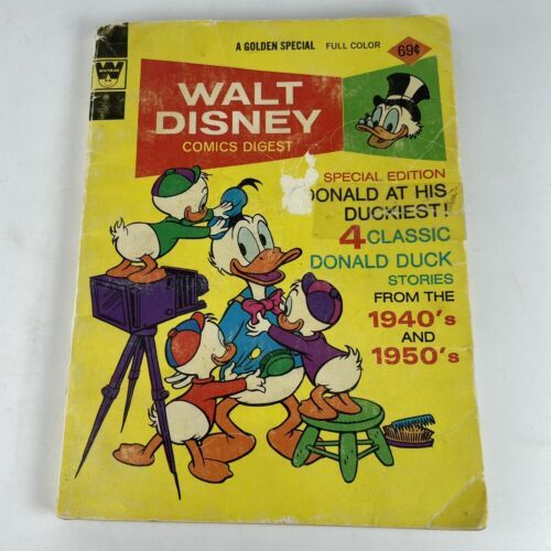 Whitman WALT DISNEY COMICS DIGEST 1973 #44 DONALD DUCK Huey Dewey Louie VTG - £4.49 GBP