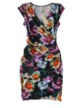 NWT Nicole Miller Artelier Beckett Rosa Floral Faux Wrap Tucked Jersey Dress 2 - £55.67 GBP
