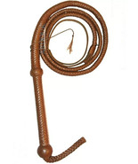 6‑Foot Brown Cowhide Bullwhip 12‑Plait Indiana Style Brown, Indiana Design - $29.99