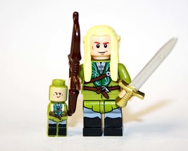 PAPBRIKS Legolas with mini LOTR Lord of the Rings Hobbit Custom Minifigure! - £5.68 GBP