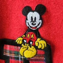 Vintage Mickey &amp; Co Mickey Mouse Sweatshirt Plaid Letter Red Unisex 48” ... - £29.49 GBP