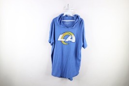 Majestic Womens XL Los Angeles Rams Football Short Sleeve T-Shirt Hoodie USA - £27.21 GBP