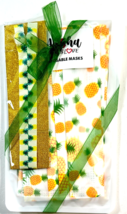 Aloha Means Love 5-Pack Pineapple Hawaiian Themed Protective Face Masks ... - £11.83 GBP