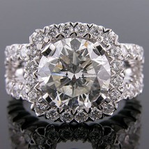 2.71Ct Genuine Round Moissanite Engagement Wedding Ring in 14k White Gold - £203.86 GBP