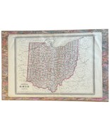 State Of Ohio Original 1864 Copper-Plate Map by A. J. Johnson Antique Ci... - $253.60 CAD