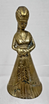 Vintage Solid Brass Tuder Dressed Woman Bell 4 5/8 In Tall Beautiful Sound - €16,95 EUR