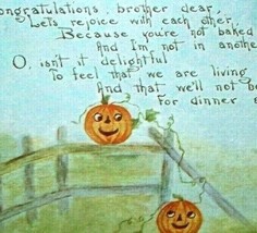 Thanksgiving Postcard Pumpkin Patch Owen Series 800 Original Antique JOL Vintage - $56.05